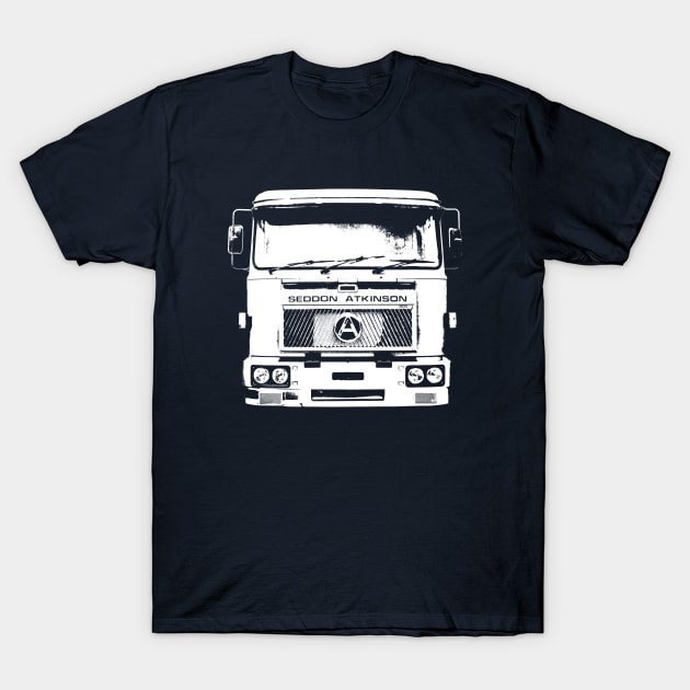 Seddon Atkinson 401 classic 1980s lorry outline (white) T-Shirt by soitwouldseem